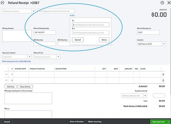 Copy and Blind Copy QuickBooks Online Transactions